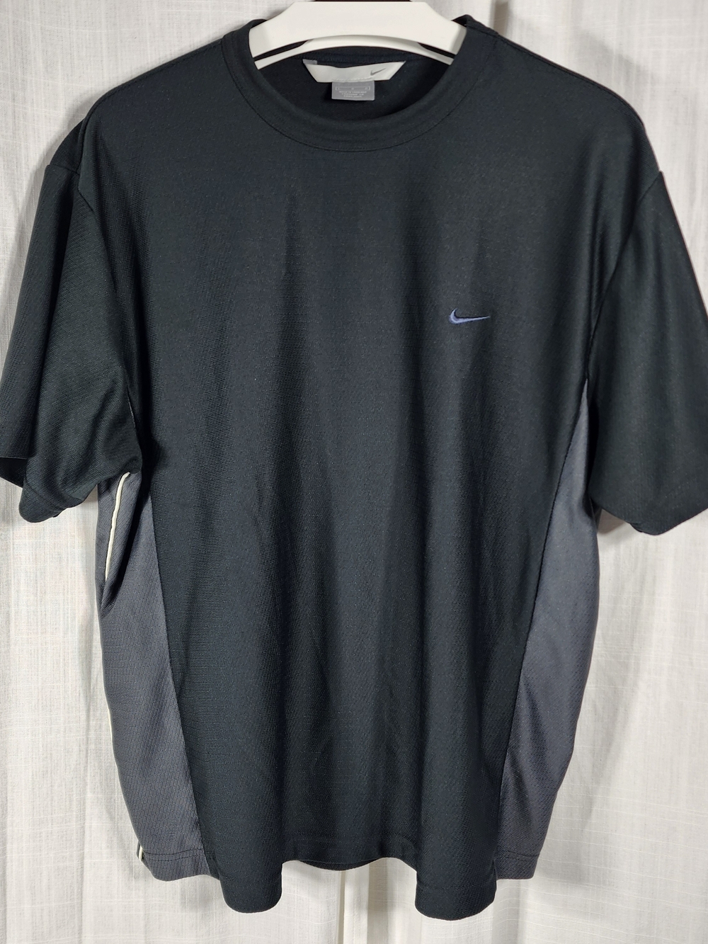 Nike Black Short Sleeve Performance Tee with Gray Panels